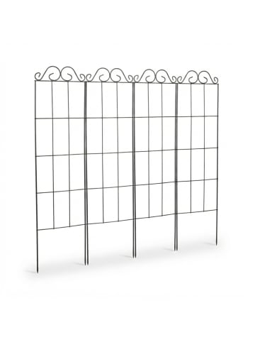 relaxdays 4 x Rankgitter in Schwarz - (B)30 x (H)116 cm