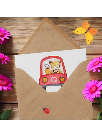 Mr. & Mrs. Panda Gutschein Karte Probefahrt im Traumauto mit Spruch in Weiß