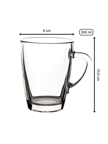 VAN WELL 6er Set Kaffeebecher Teebecher Nordic 300 ml transparent in transparent