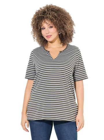 Ulla Popken Longshirt in olivgrau