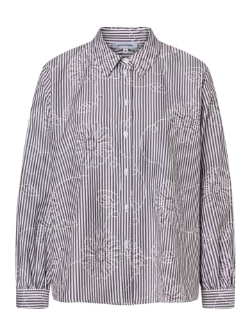 More & More feminine Bluse, Streifen u. Blumendessin in stripes ruby orchid