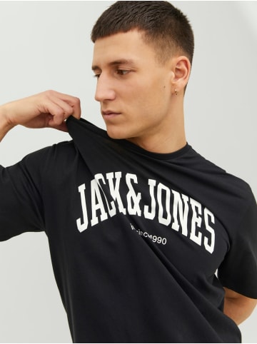 Jack & Jones 2-er Set Logo T-Shirt Kurzarm Basic Shirt JJELOGO in Schwarz-Weiß