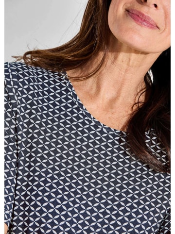 GOLDNER Shirt in marine / weiß / gemustert