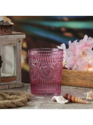 MARELIDA Trinkglas Wasserglas Vintage Boho 280ml in lila