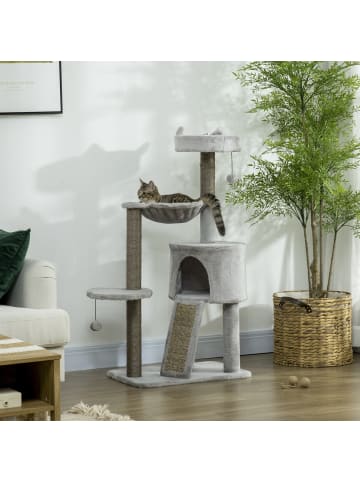 Pawhut Kratzbaum Hellgrau 60L x 40B x 113H cm