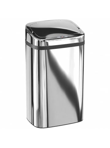 HOMCOM Sensor Mülleimer-33L x 25B x57,5H cm-Silber
