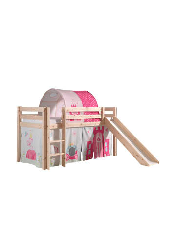 58 aufm Kessel KINDERBETT mit Rutsche Karolina Massivholz Natur Textilset Princess 2