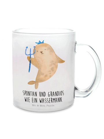 Mr. & Mrs. Panda Glühweintasse Sternzeichen Wassermann mit Spruch in Transparent