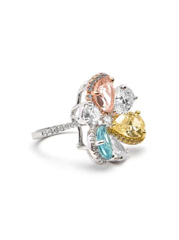 Luxenter Ring Gowe aus 925er Sterlingsilber-Gowe multicolored