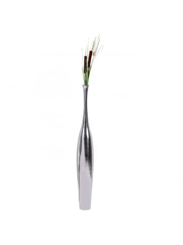FineBuy Vase in Silber / Aluminium / 13x13x100