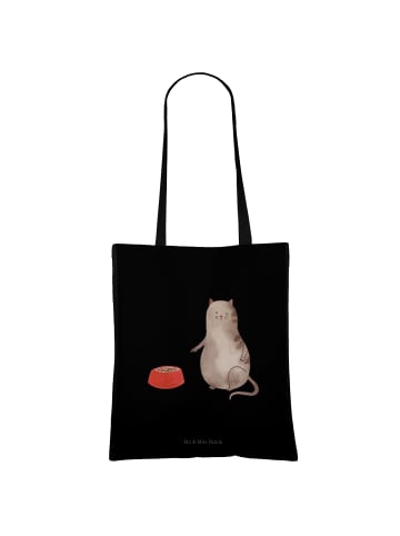 Mr. & Mrs. Panda Tote Bag Katze Fressen ohne Spruch in Schwarz