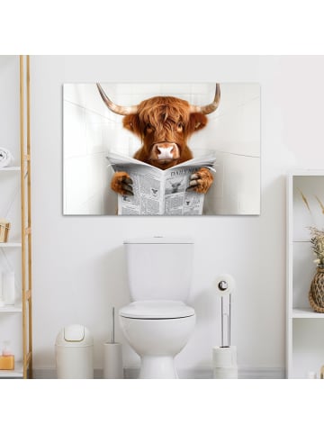 MuchoWow Leinwand bilder Zeitung Schottisches Hochlandrind (BxH)