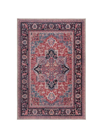 KADIMA DESIGN Maschinenwaschbarer Vintage-Teppich aus recycelten Fasern, rutschfest in Rot