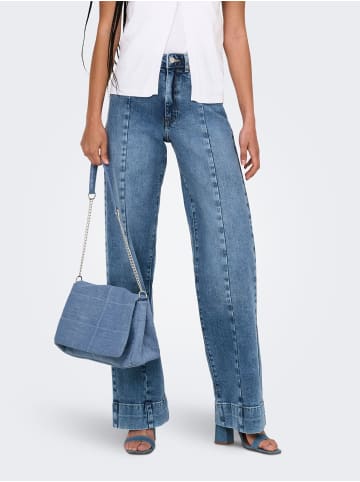 ONLY Jeans mit weitem Bein in Medium Blue Denim