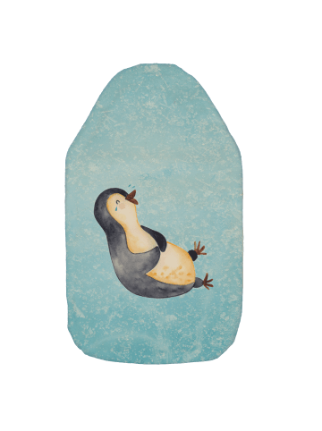Mr. & Mrs. Panda Wärmflasche Pinguin Lachen ohne Spruch in Eisblau