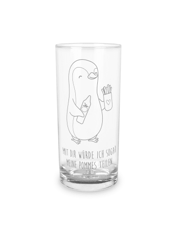 Mr. & Mrs. Panda Blümchentailglas Pinguin Pommes mit Spruch in Transparent