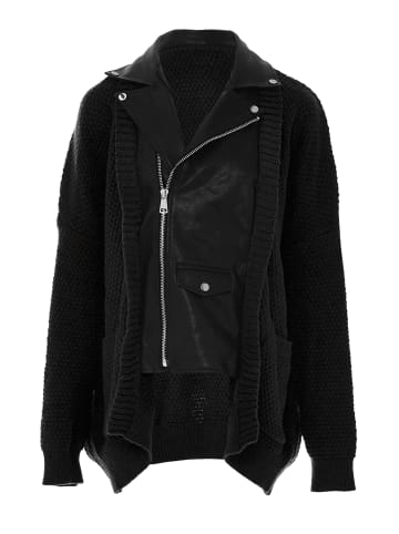 NAEMI Damen Strickjacke in dunkelschwarz