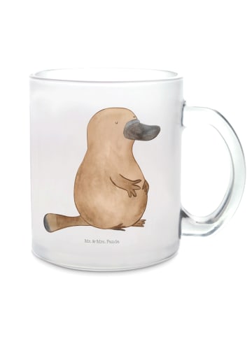 Mr. & Mrs. Panda Glas Schnabeltier Mut ohne Spruch in Transparent