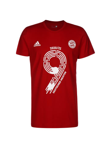 adidas Performance T-Shirt FC Bayern München Deutscher Meister 2021 in rot / weiß