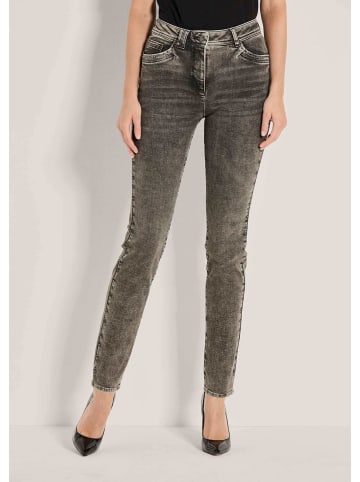 MADELEINE Schmale Jeans mit Used-Waschung in grey