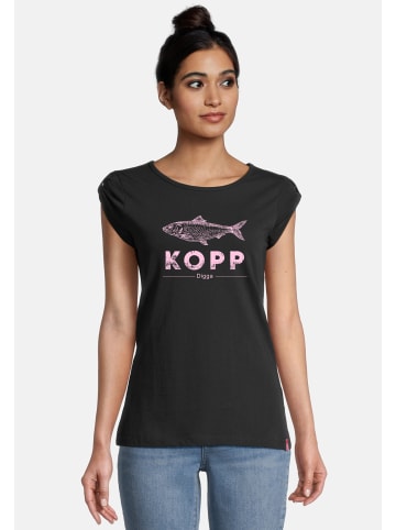 Salzhaut Rundhals T-Shirt für Damen in schwarz