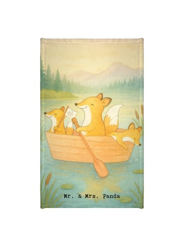 Mr. & Mrs. Panda Handtuch Fuchs Kanufahren Design ohne Spruch in Weiß
