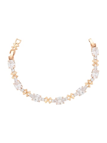 faina Women Crystal-Studded Bracelet in Rose Gold White