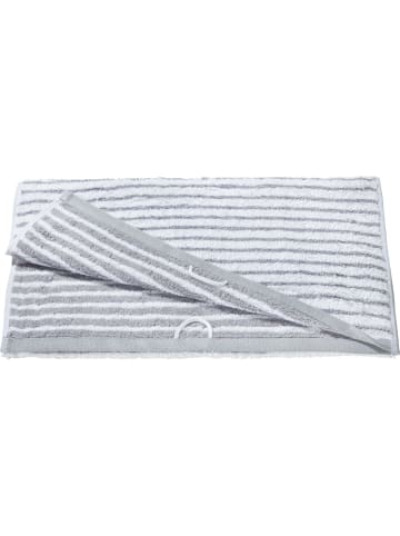 Erwin Müller Frottier Handtuch 4er-Set Uni/Streifen Konstanz in silber