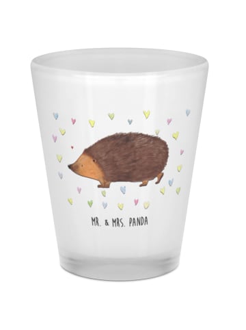 Mr. & Mrs. Panda Schnapsglas Igel Herzen ohne Spruch in Transparent