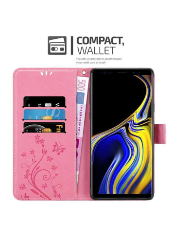 cadorabo Hülle für Samsung Galaxy NOTE 9 Blumen Design in FLORAL ROSA