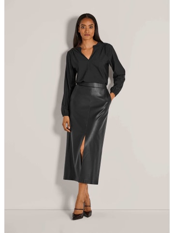MADELEINE Eleganter Rock aus Leder-Imitat in schwarz