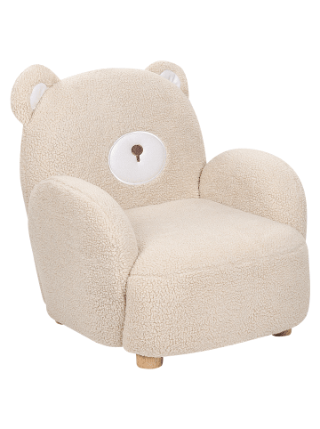 Beliani Kindersessel BOO in Beige/Braun - (W) 58 x (H) 56 x (L) 62 cm