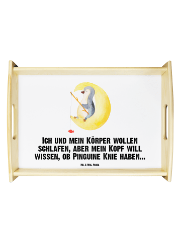 Mr. & Mrs. Panda Serviertablett Pinguin Mond mit Spruch in Weiß