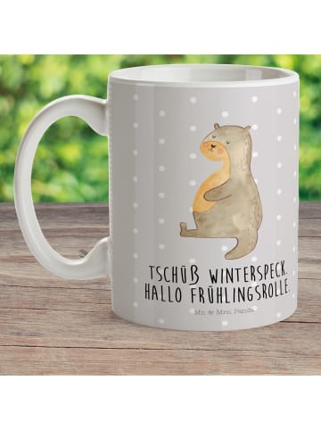 Mr. & Mrs. Panda Kinderbecher Otter Bauch mit Spruch in Grau Pastell