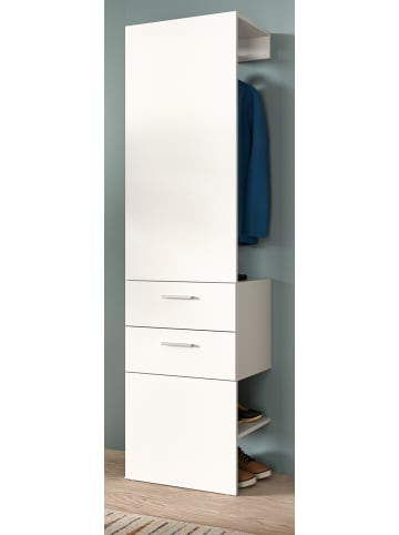Inn.Furn Garderobe weiß 52 x 190 cm, Kompaktgarderobe mit Schubladen