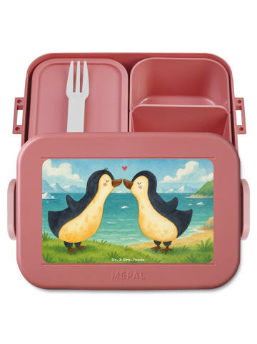 Mr. & Mrs. Panda MEPAL Bentobox Pinguine Kuss Design ohne Spruch in Rot Pastell