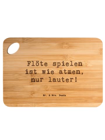 Mr. & Mrs. Panda Schneidebrett Spruch Flöte Atem mit Spruch in Braun