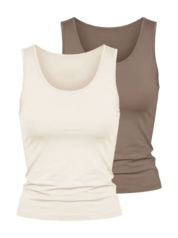 Nina von C. 2er Pack Achseltop in champagner-noisette