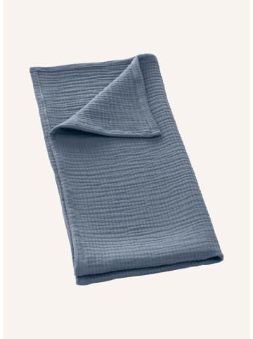 Hessnatur Musselin Decke in stahlblau