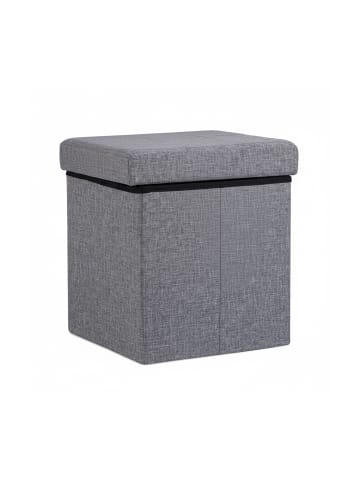 relaxdays Faltbarer Sitzhocker in Dunkelgrau - (B)38 x (H)38 x (T)38 cm