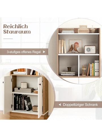 COSTWAY Bücherregal 3-stöckig 60x30x140cm in Beige