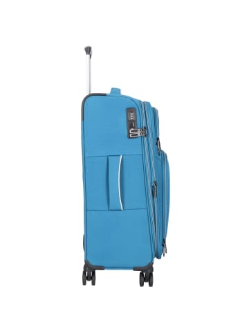 D&N Travel Line 9204 4 Rollen Trolley M 66 cm mit Dehnfalte in blau