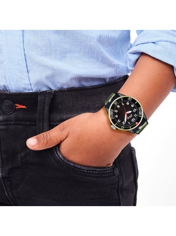 s.Oliver Armbanduhr Camouflage in grün