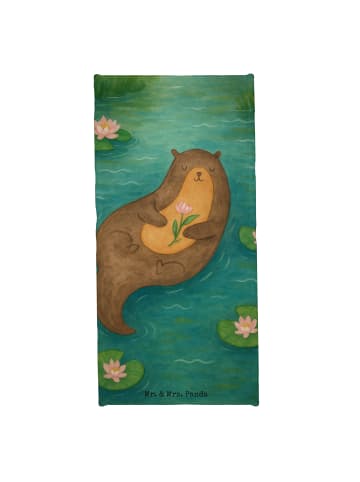 Mr. & Mrs. Panda Strandlaken Otter Seerose Design ohne Spruch in Grau Pastell