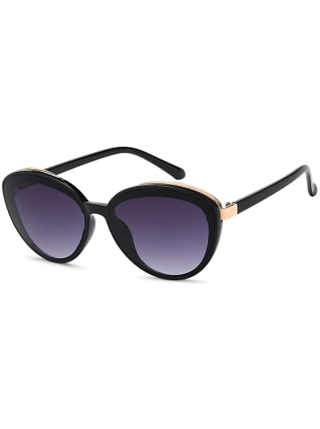 styleBREAKER Ovale Sonnenbrille in Schwarz / Grau Verlauf