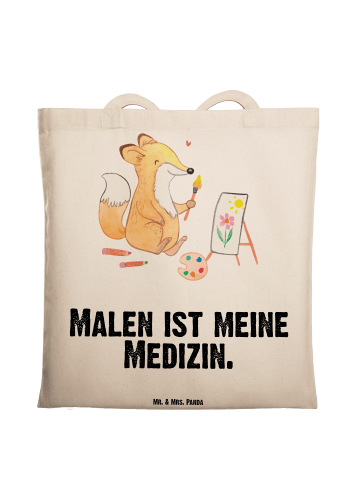 Mr. & Mrs. Panda Tragetasche Fuchs  Malen mit Spruch in Creme