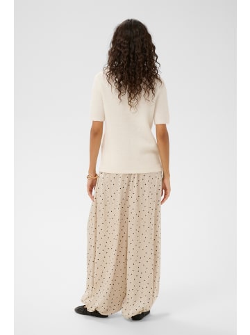 Soaked in Luxury Casual Hose SLClero Loose fit in Oatmeal w Black Dots