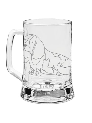 Mr. & Mrs. Panda Bierkrug Hund Basset Hound ohne Spruch in Transparent