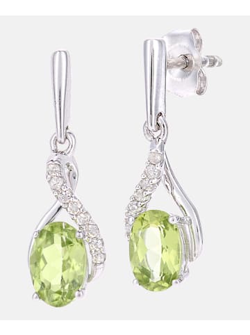 Diamant L'éternel Ohrringe aus 375 Weißgold mit 1.05 Karat Diamant mit Peridot