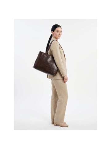 Plevier Power Shopper Tasche Leder 31 cm Laptopfach in braun
